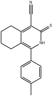 3-巯基-1-(对甲苯基)-5,6,7,8-四氢异喹啉-4-甲腈 结构式