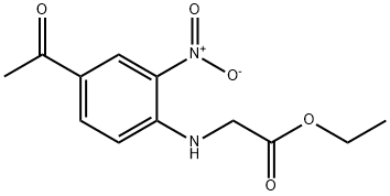 N-(4-乙酰基-2-硝基苯基)甘氨酸乙酯 结构式