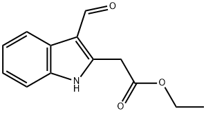 ETHYL (3-FORMYL-1H-INDOL-2-YL)ACETATE 化学構造式