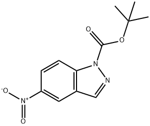 5-硝基-1H-吲唑-1-羧酸叔丁酯 结构式