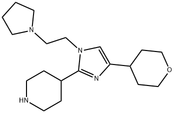 4-(1-(2-(pyrrolidin-1-yl)ethyl)-4-(tetrahydro-2H-pyran-4-yl)-1H-iMidazol-2-yl)piperidine Structure