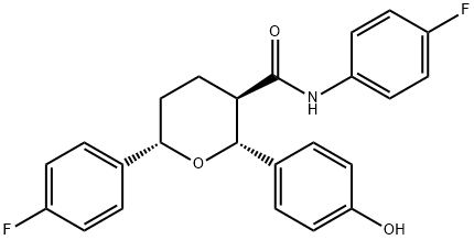 (2R,3R,6S)-N,6-Bis(4-fluorophenyl)tetrahydro-2-(4-hydroxyphenyl)-2H-pyran-3-carboxaMide Struktur