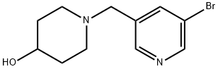 1-((5-bromopyridin-3-yl)methyl)piperidin-4-ol 化学構造式
