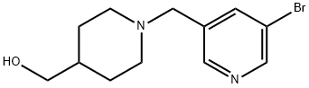 (1-((5-溴吡啶-3-基)甲基)哌啶-4-基)甲醇, 1296225-06-3, 结构式