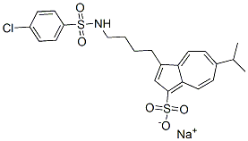 6-isopropyl-3-(4-(4-chlorobenzenesulfonylamino)butyl)azulene-1-sulfonic acid sodium salt Structure