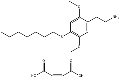 Benzeneethanamine, 2,5-dimethoxy-4-(heptylthio)-, (Z)-2-butenedioate ( 1:1),129658-28-2,结构式