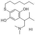 1,4-Benzenediol, 2-(1-((dimethylamino)methyl)-2-methylpropyl)-5-(hepty lthio)-, hydriodide,129658-39-5,结构式