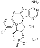8-(4-CHLOROPHENYLTHIO) ADENOSINE-3',5'-CYCLIC MONOPHOSPHOROTHIOATE, SP-ISOMER SODIUM SALT,129693-13-6,结构式