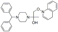 4-(diphenylmethyl)-alpha-((quinolinyloxy)methyl)-1-piperazinoethanol 化学構造式