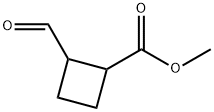 Cyclobutanecarboxylic acid, 2-formyl-, methyl ester (9CI) Struktur