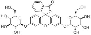 荧光素 二-Β-D-吡喃葡萄糖苷, 129787-66-2, 结构式