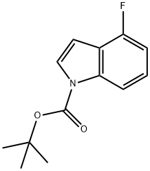 4-フルオロ-N-(BOC)インドール 化学構造式