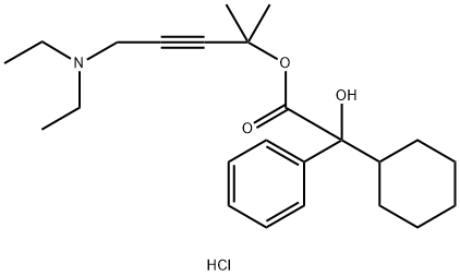 BENZENEACETIC ACID, ALPHA-CYCLOHEXYL-ALPHA-HYDROXY-, 4-(DIETHYLAMINO)-1,1-DIMETHYL-2-BUTYNYL ESTER, HYDROCHLORIDE 结构式