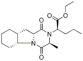 (S)-2-((3S,5AS,9AS,10AS)-3-甲基-1,4-二氧十氢吡嗪并[1,2-A]吲哚-2(1H)-基)戊酸乙酯, 129970-98-5, 结构式