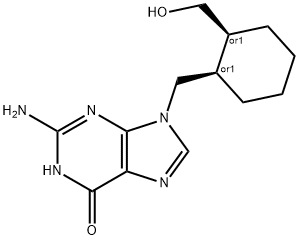 9-((2-(hydroxymethyl)cyclohexyl)methyl)guanine 化学構造式