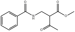 2-[(ベンゾイルアミノ)メチル]-3-オキソ酪酸メチル 化学構造式