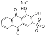 1,2-ジヒドロキシ-9,10-ジオキソ-9,10-ジヒドロアントラセン-3-スルホン酸ナトリウム 化学構造式
