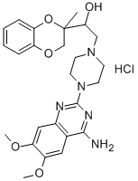 1-Piperazineethanol, 4-(4-amino-6,7-dimethoxy-2-quinazolinyl)-alpha-(2 ,3-dihydro-2-methyl-1,4-benzodioxin-2-yl)-, hydrochloride Structure