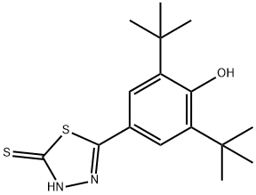 2,6-di(tert-butyl)-4-(5-sulfanyl-1,3,4-thiadiazol-2-yl)benzenol Struktur