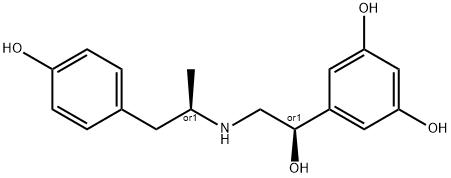 1,3-Benzenediol, 5-[1-hydroxy-2-[[2-(4-hydroxyphenyl)-1-methylethyl]amino]ethyl]-, (R*,R*)-(+-)- 结构式