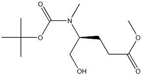(S)-METHYL 4-(BOC-(METHYL)AMINO)-5-HYDROXYPENTANOATE 化学構造式