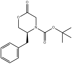 (S)-(-)-N-BOC-5-苄基-2-氧代吗啉 结构式