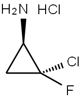 TRANS-2-CHLORO-2-FLUOROCYCLOPROPANEAMINE HYDROCHLORIDE 化学構造式