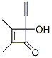 2-Cyclobuten-1-one, 4-ethynyl-4-hydroxy-2,3-dimethyl- (9CI),130352-45-3,结构式