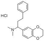 1,4-Benzodioxin-6-methanamine, 2,3-dihydro-N,N-dimethyl-alpha-(2-pheny lethyl)-, hydrochloride Struktur