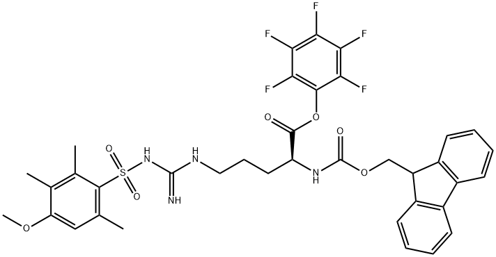 FMOC-ARG(MTR)-OPFP Structure