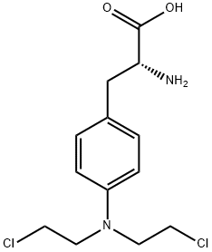 4-[ビス(2-クロロエチル)アミノ]-D-フェニルアラニン 化学構造式