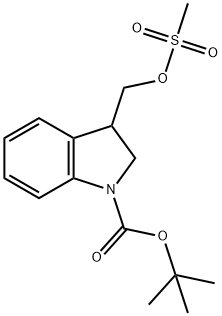 tert-butyl 3-(methylsulfonyloxymethyl)-2,3-dihydroindole-1-carboxylate 结构式