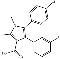 1,2-二甲基-4-(3-碘苯基)-5-(4-氯苯基)吡咯-3-甲酸, 1305320-66-4, 结构式