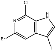 5-溴-7-氯-3-碘-1H-吡咯并[2,3-C]吡啶,1305325-15-8,结构式