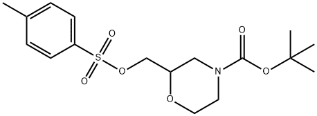 2-((トシルオキシ)メチル)-モルホリン-4-カルボン酸TERT-ブチル 化学構造式