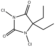 1,3-Dichloro-5,5-diethylhydantoin,13057-77-7,结构式