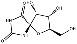 (2S)-4,5-ジヒドロ-3α,4α-ジヒドロキシ-5β-(ヒドロキシメチル)スピロ[フラン-2(3H),4'-イミダゾリジン]-2',5'-ジオン 化学構造式