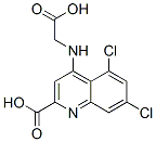 2-(5,7-ジクロロ-2-カルボキシキノリン-4-イルアミノ)酢酸 化学構造式
