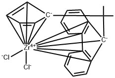 Isopropylidene(cyclopentadienyl-9-fluorenyl) zirconium dichloride Struktur