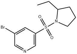 3-broMo-5-(2-ethylpyrrolidin-1-ylsulfonyl)pyridine Struktur