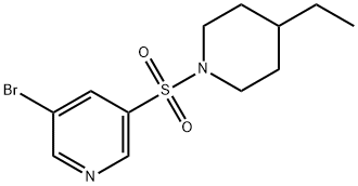 3-broMo-5-(4-ethylpiperidin-1-ylsulfonyl)pyridine Structure