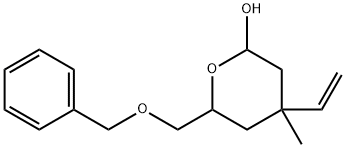 (4S,6R)-6-BENZYLOXYMETHYL-4-METHYL-4-VINYL-TETRAHYDRO-PYRAN-2-OL 化学構造式