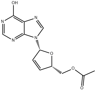 2',3'-Didehydro-2',3'-dideoxy-5'-acetate inosine 化学構造式