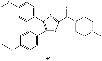 1-[[4,5-双(4-甲氧基苯基)-2-噻唑]羰基]-4-甲基哌嗪盐酸盐, 130717-51-0, 结构式