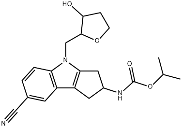 isopropyl ((S)-7-cyano-4-(((2R,3S)-3-hydroxytetrahydrofuran-2-yl)Methyl)-1,2,3,4-tetrahydrocyclopenta[b]indol-2-yl)carbaMate Structure