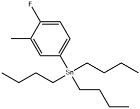 三丁基(4-氟-3-甲基苯基)锡 结构式