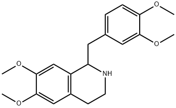 rac-(1R*)-1,2,3,4-テトラヒドロ-1-(3,4-ジメトキシベンジル)-6,7-ジメトキシイソキノリン 化学構造式