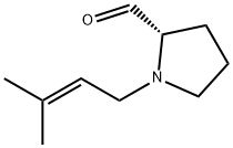 2-Pyrrolidinecarboxaldehyde,1-(3-methyl-2-butenyl)-,(S)-(9CI) 化学構造式