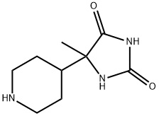 5-Methyl-5-(4-piperidinyl)-2,4-iMidazolidinedione, 1309268-54-9, 结构式