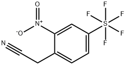 (2-Nitro-4-(pentafluorosulfanyl)phenyl)acetonitrile Struktur